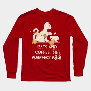 Cat and Coffee Long Sleeve T-Shirt